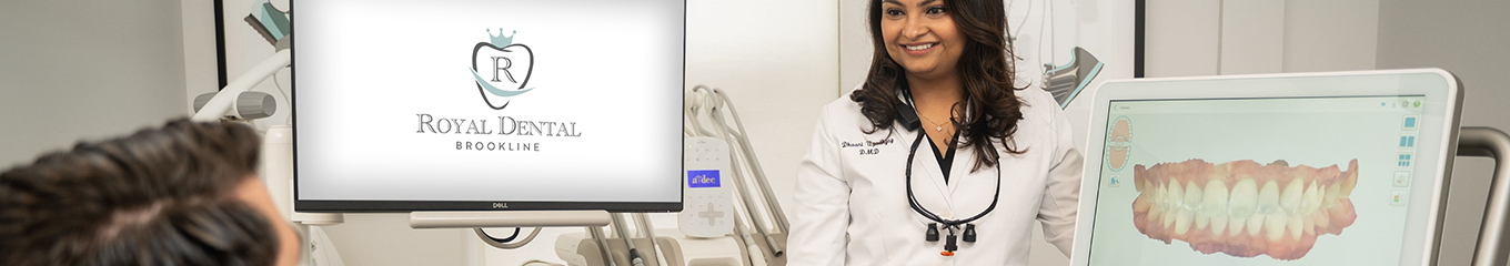 Dentist showing a patient a digital scan of their teeth