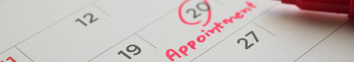 Date of dental appointment circled on a calendar