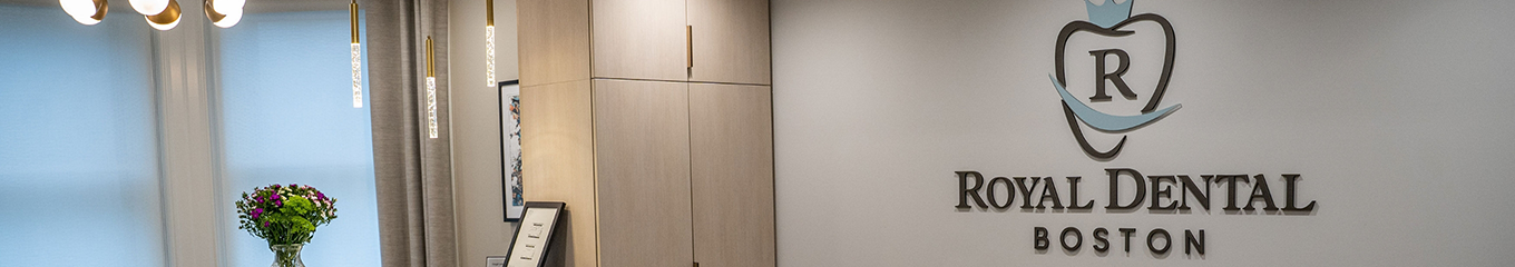 Royal Dental Brookline sign on the wall